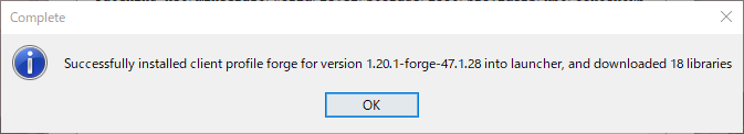 NeoForge インストール成功